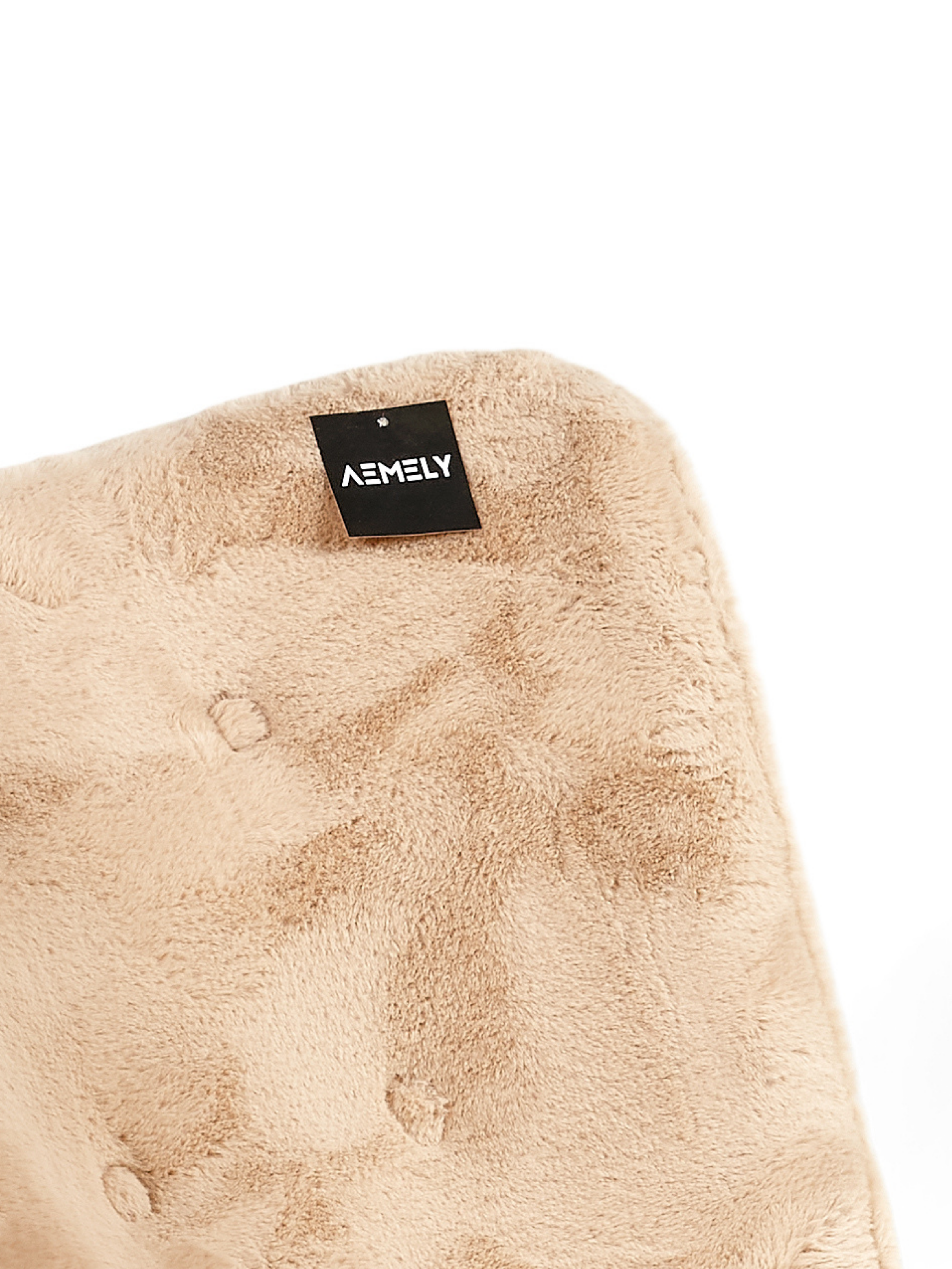 Rocking Chair Mama - Beige Faux Fur & Black Wood