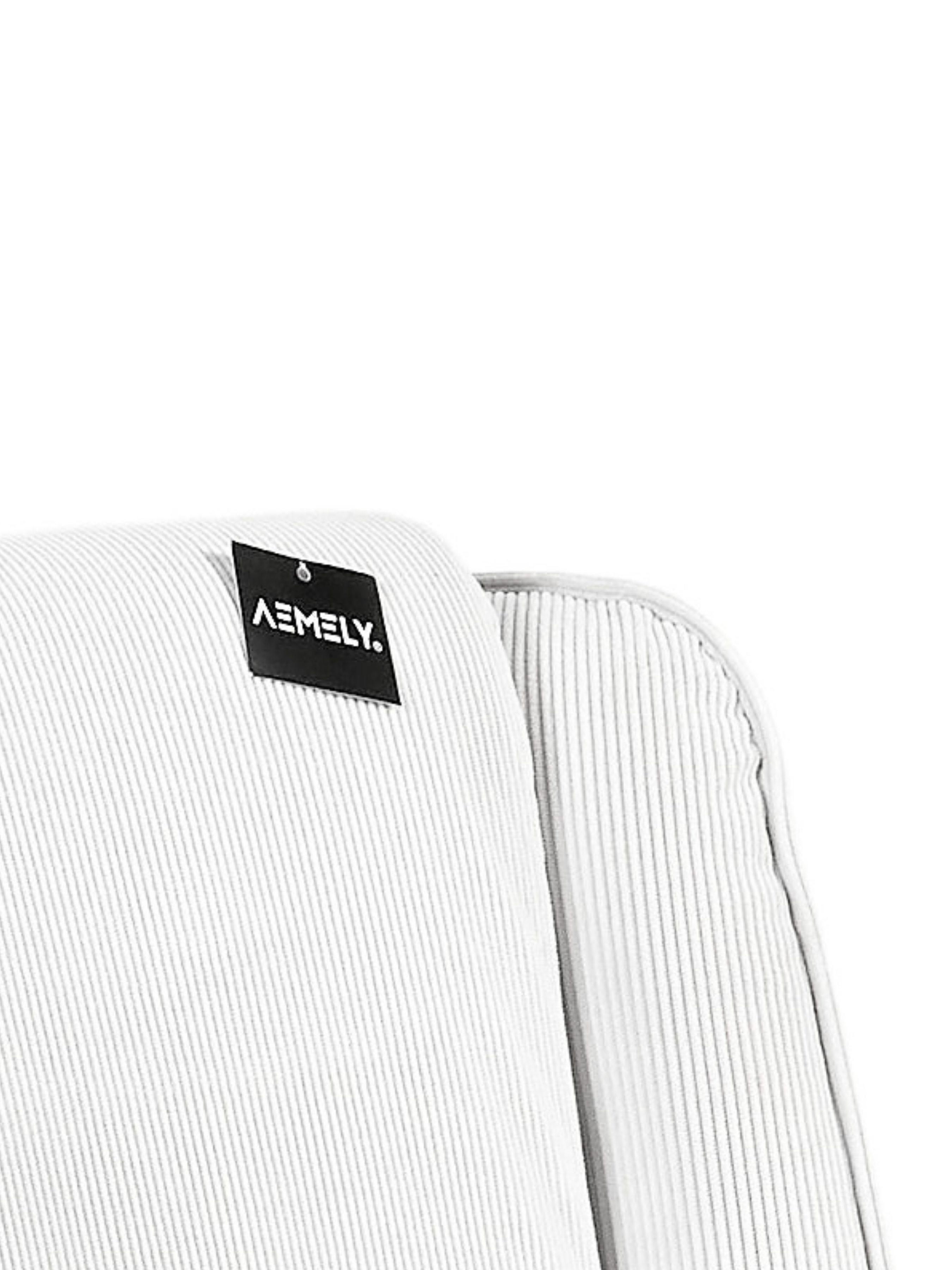 Aemely® Fauteuil à Bascule 'Relax' - Velours côtelé Blanc, Patins en Bois Naturel