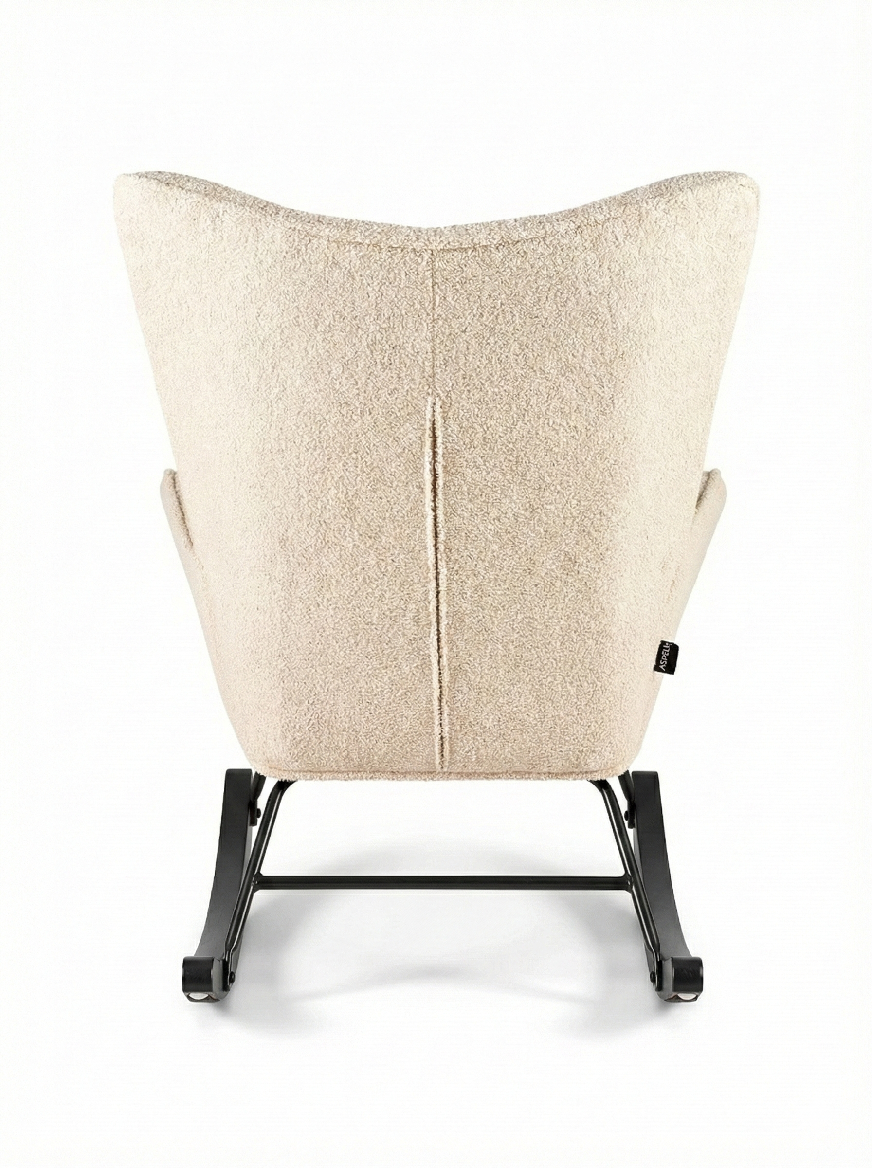 Rocking Chair Mama - Beige Teddy & Black Wood