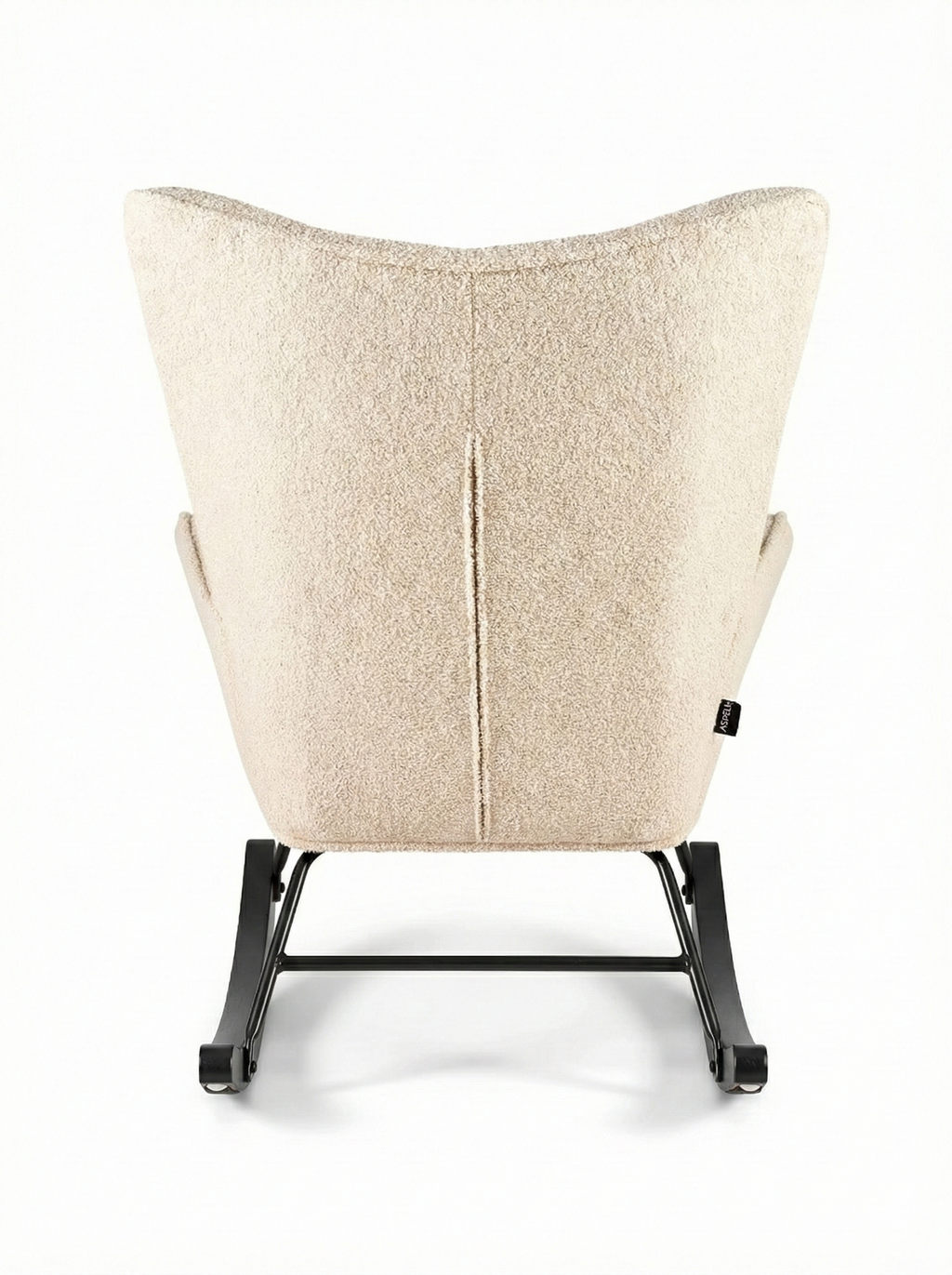 Rocking Chair Mama - Beige Teddy & Black Wood