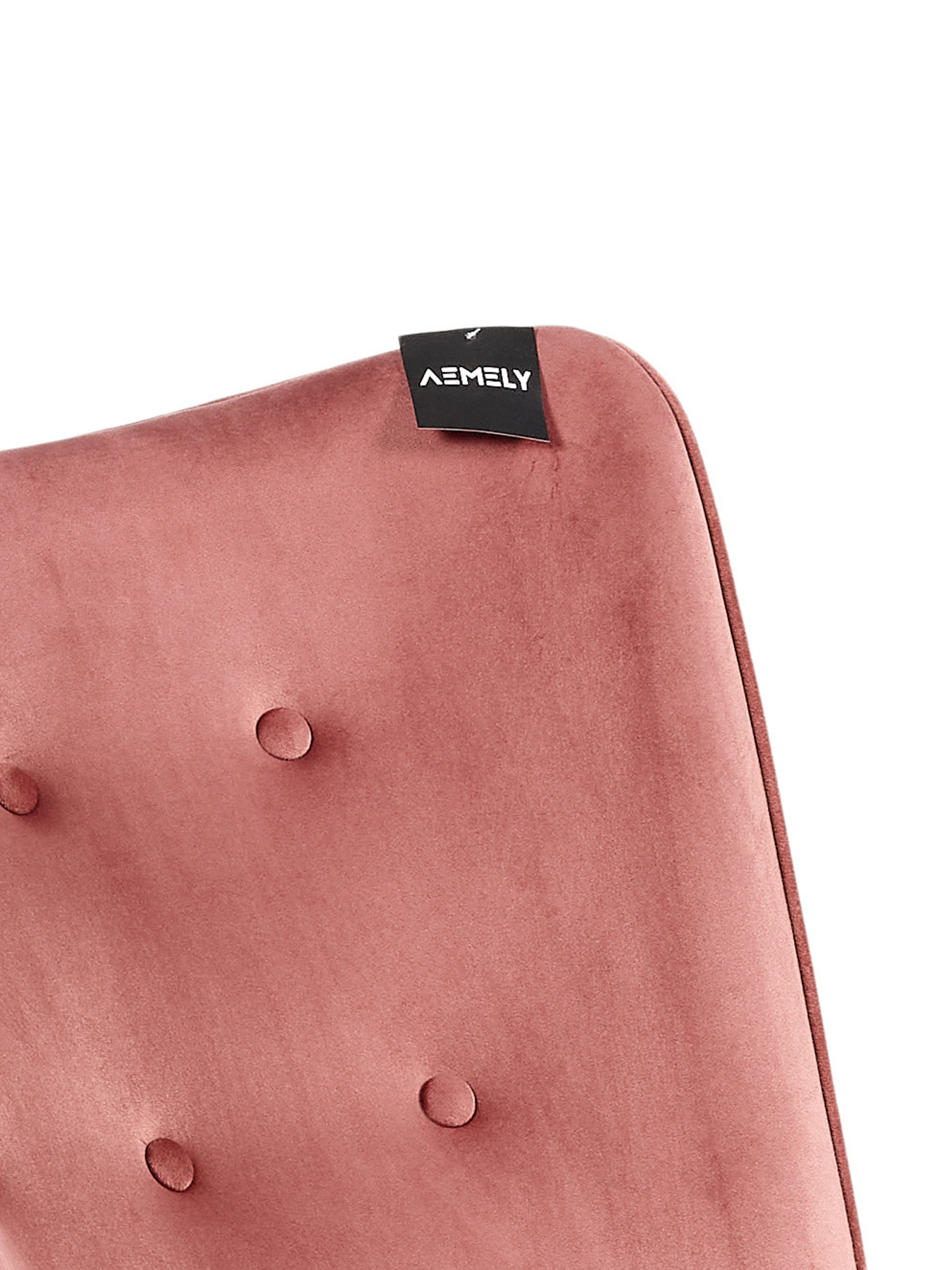 Aemely® Fauteuil à Bascule 'Steerne' - Velours Rose, Patins en Bois Noir