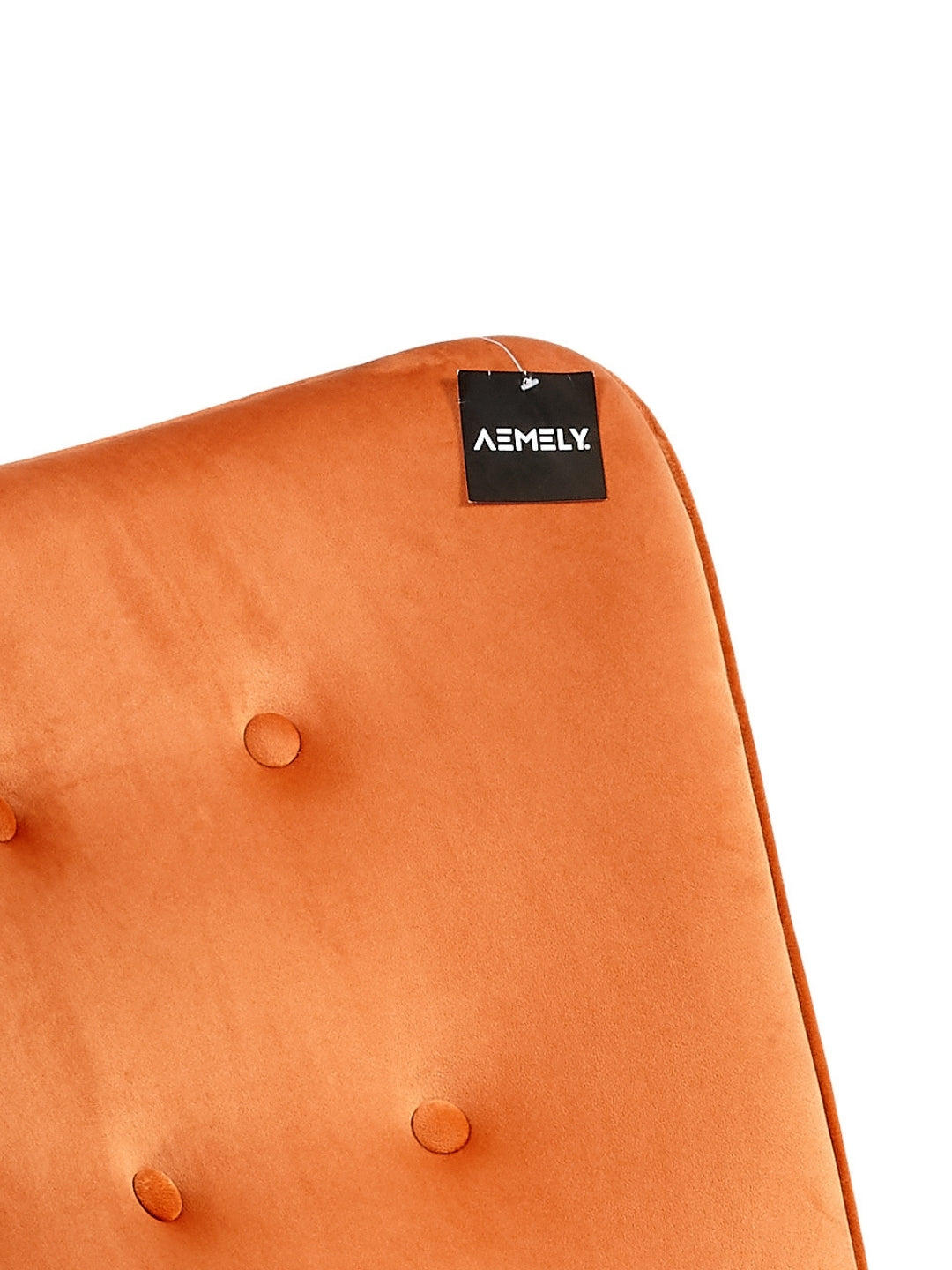 Aemely® Fauteuil à Bascule 'Steerne' - Velours Cuivré, Bois Naturel