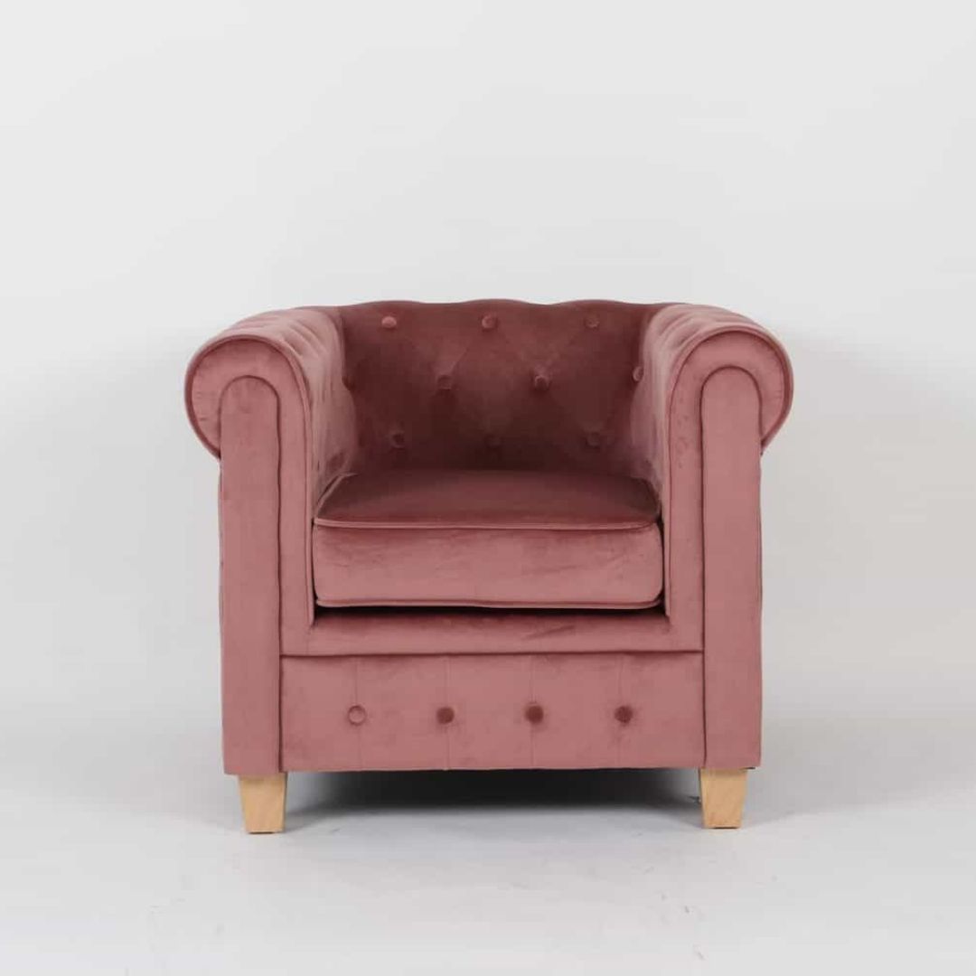 Aemely – fauteuil Malibu Chesterfields in – Roze, Groen, Mosterd