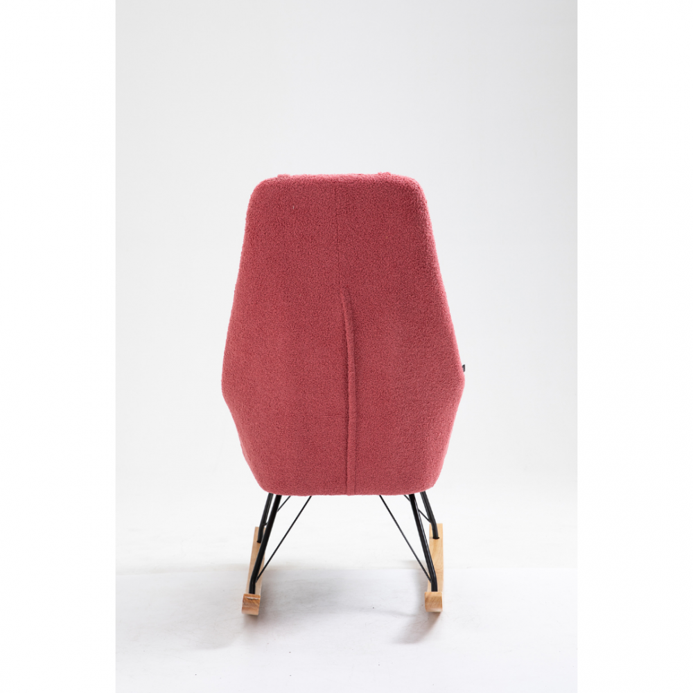 Aemely schommelstoel papa roze kunstschapenstof