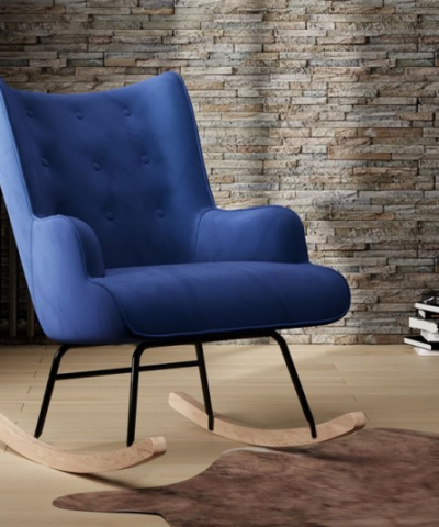 Aemely schommelstoel steerne blauw velvet