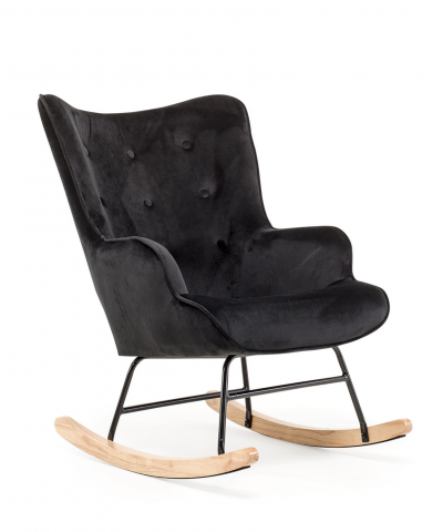 Aemely schommelstoel steerne zwart velvet
