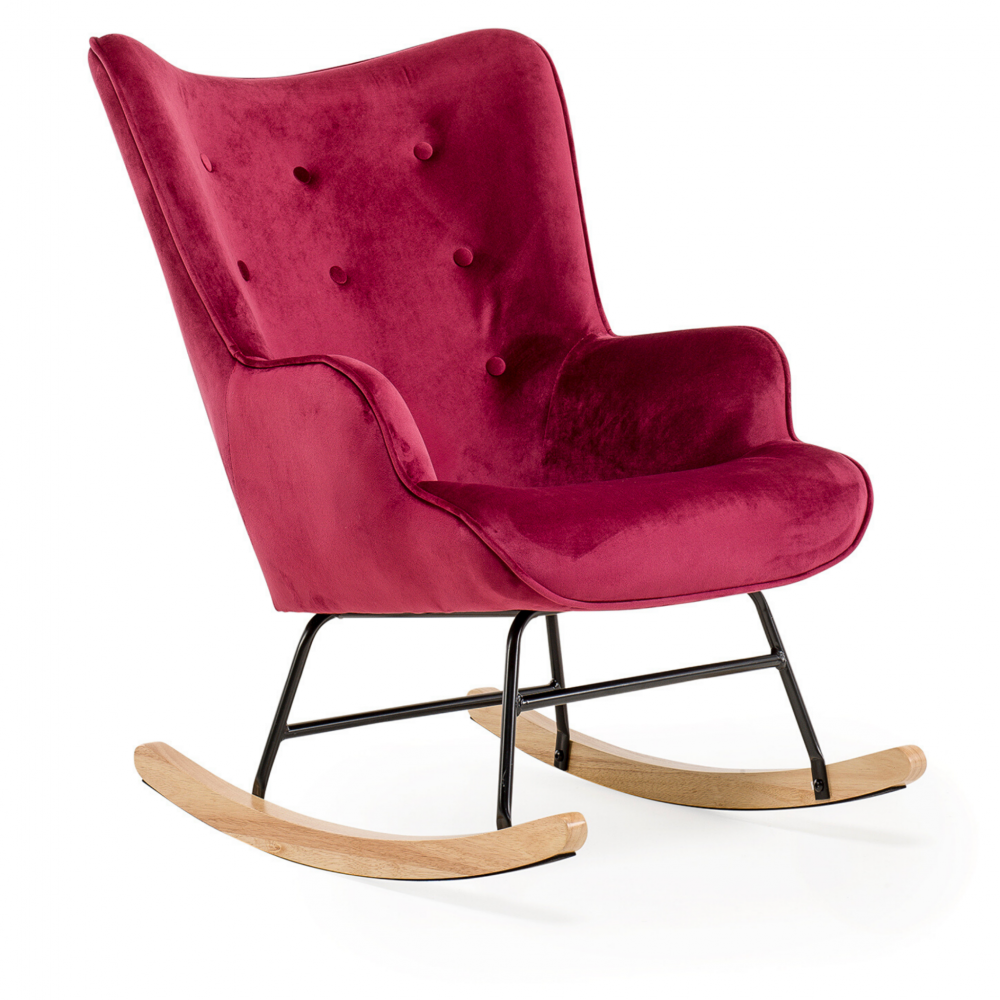 Aemely schommelstoel steerne bordeaux rood velvet