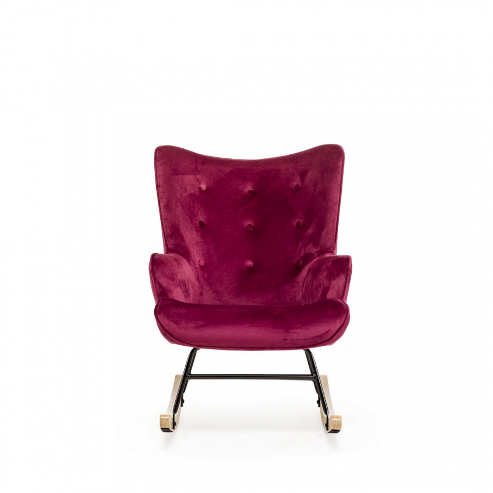 Aemely schommelstoel steerne bordeaux rood velvet